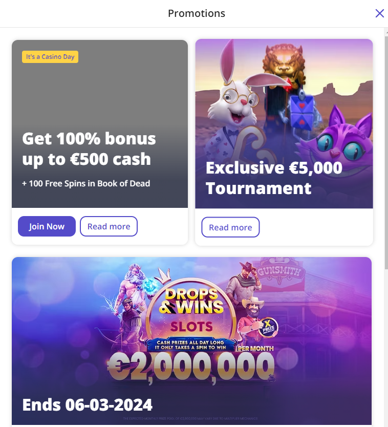 Casino Day bonus